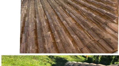 Tile roof before cleaning